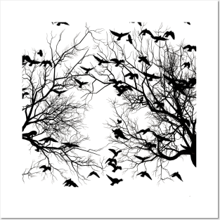 Crow Wall Art - Crow Flock by valentinahramov ⭐⭐⭐⭐⭐